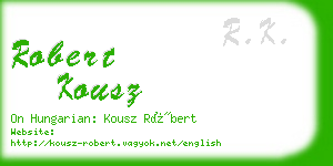 robert kousz business card